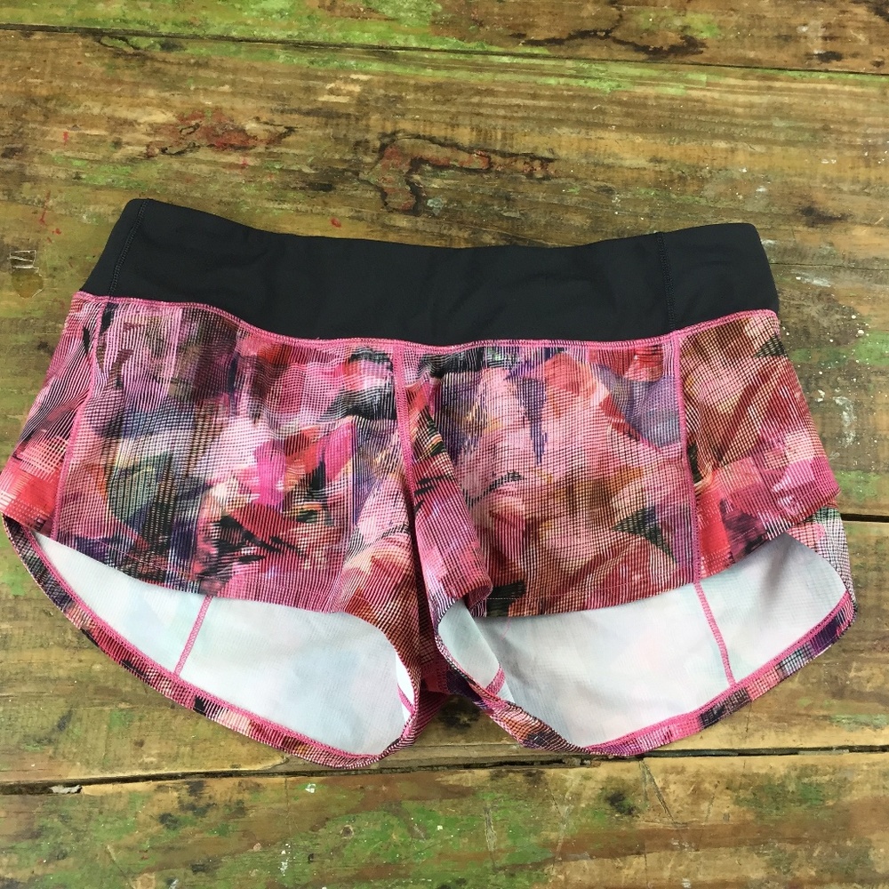 Lululemon Speed Shorts size 6 pink black